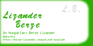 lizander berze business card